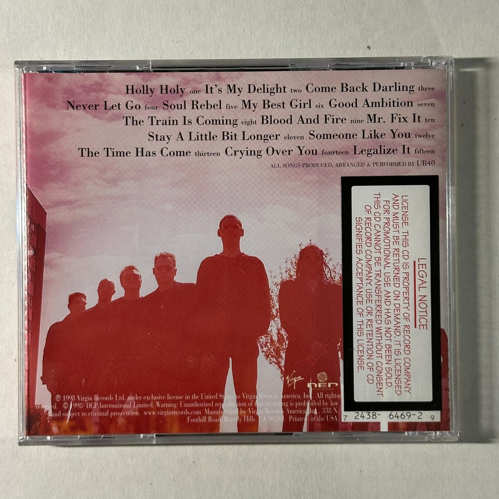 UB40 Labour Of Love III CD 1998 Virgin Promo Reggae Pop Legal Notice Sticker
