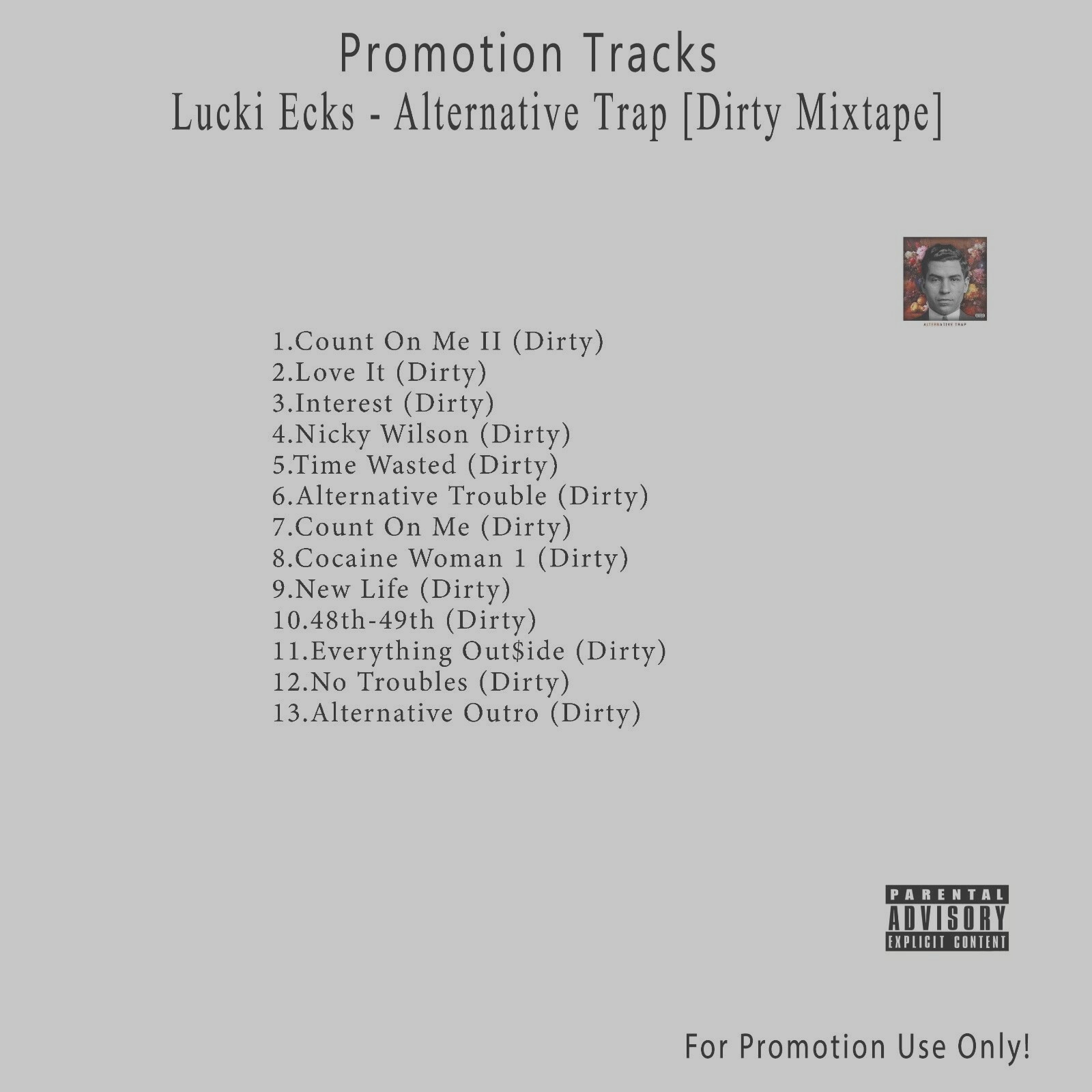 Rap/Hip-Hop.. White CD. Lucki Ecks – Alternative Trap [Dirty Mixtape]
