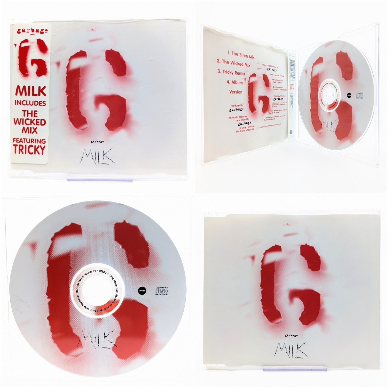 Garbage Milk 1996 CD UK Import Tricky Remix Hyper Sticker Grunge Mint Condition