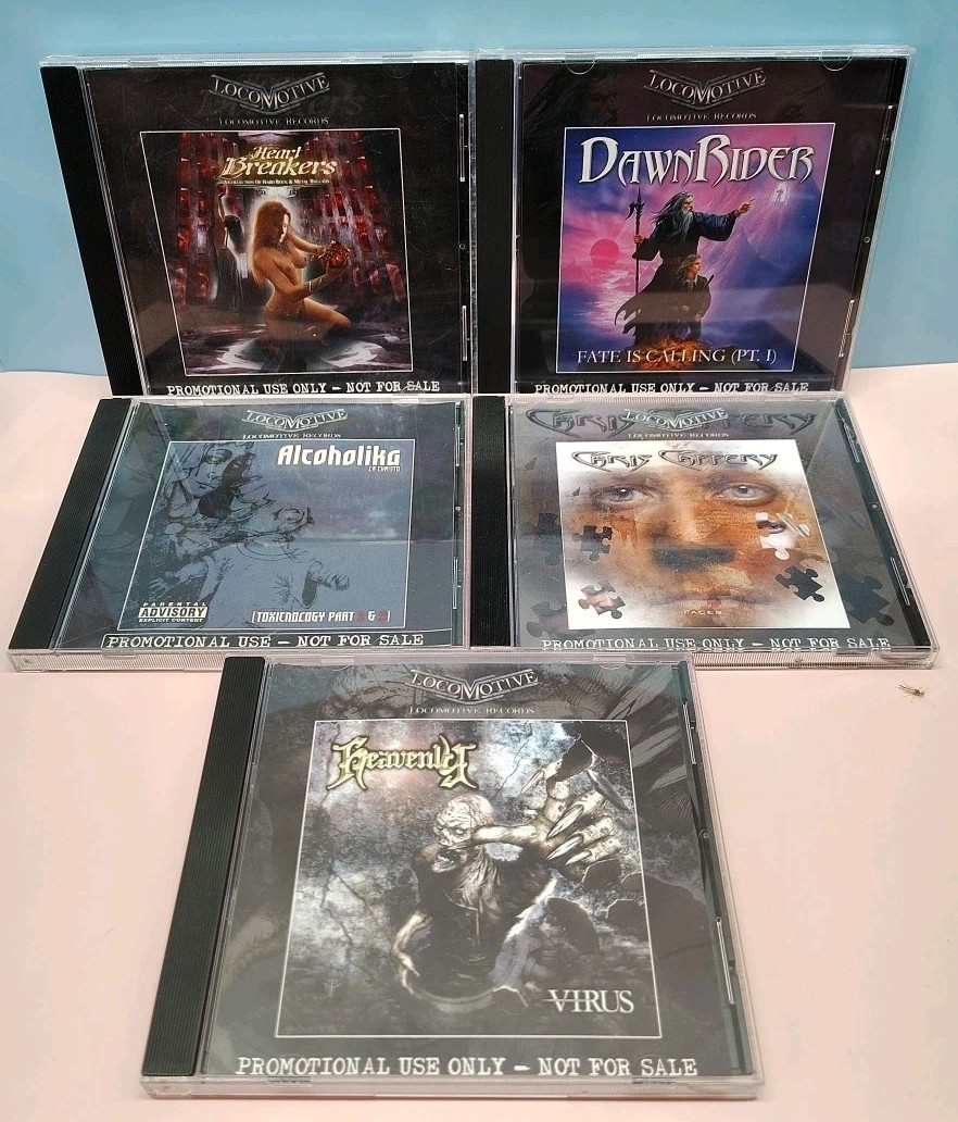 RARE European Metal PROMO CD Lot Heavenly Chris Caffery DawnRider AFM Locomotive