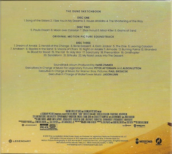 DUNE Original Motion Picture Soundtrack Deluxe Edition 3-CD Hans Zimmer! NEW! bl