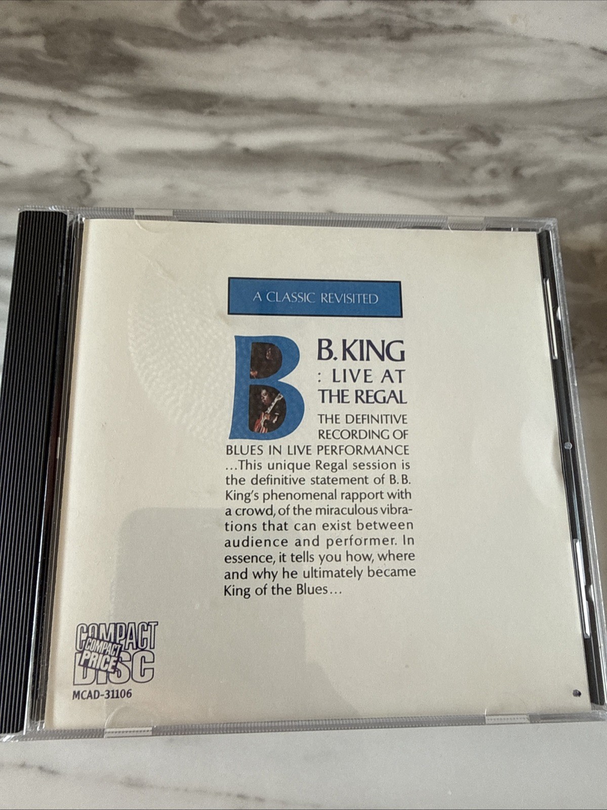 B.B. King: Live at the Regal CD [MCAD 31106]LIkE NEW