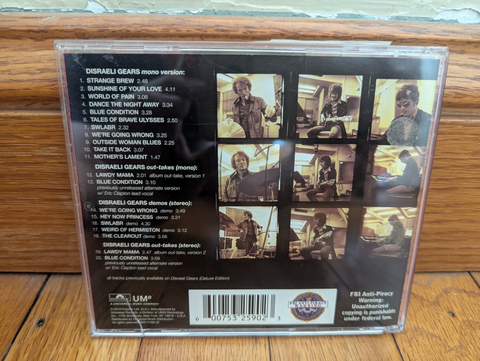 CREAM- DISRAELLI GEARS- RARITIES EDITION: ESSENTIAL COLLECTOR’S TRACKS- CD- 2010
