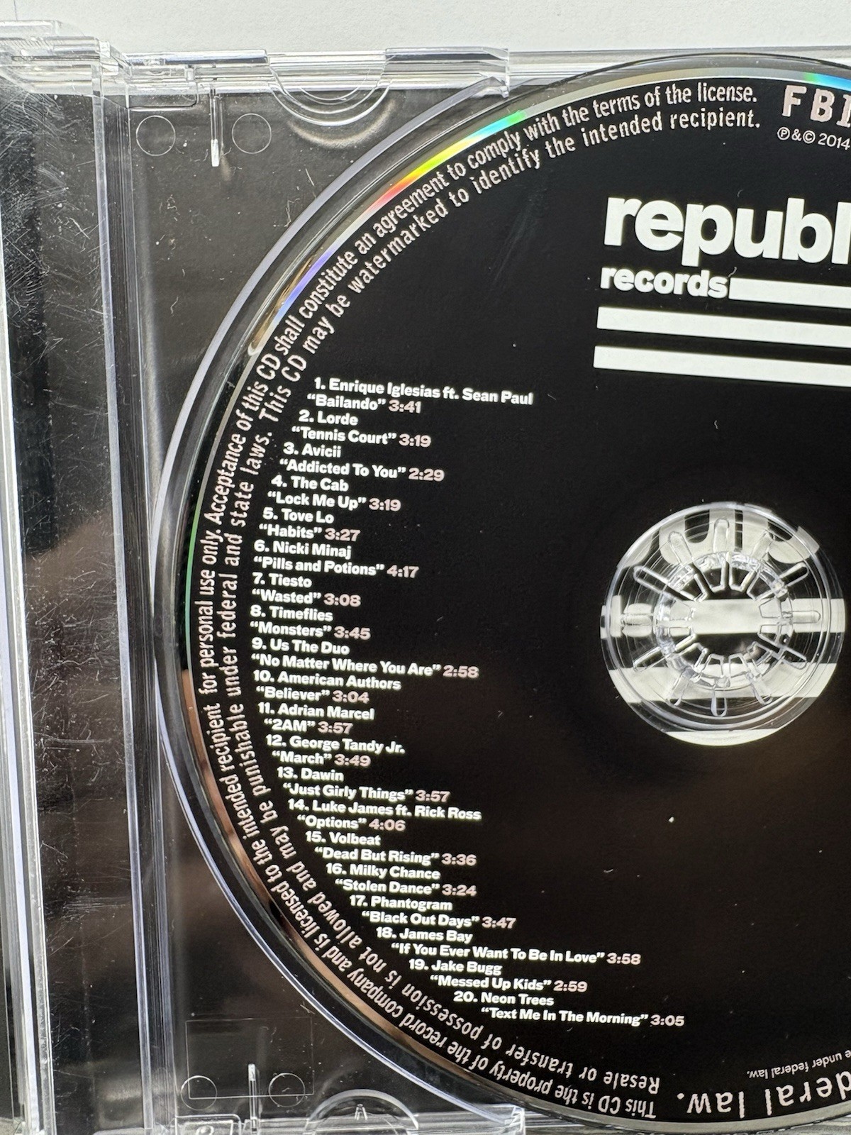 Republic Records – A&R Sampler Vol 80 January 2014 – Rare Promotional CD