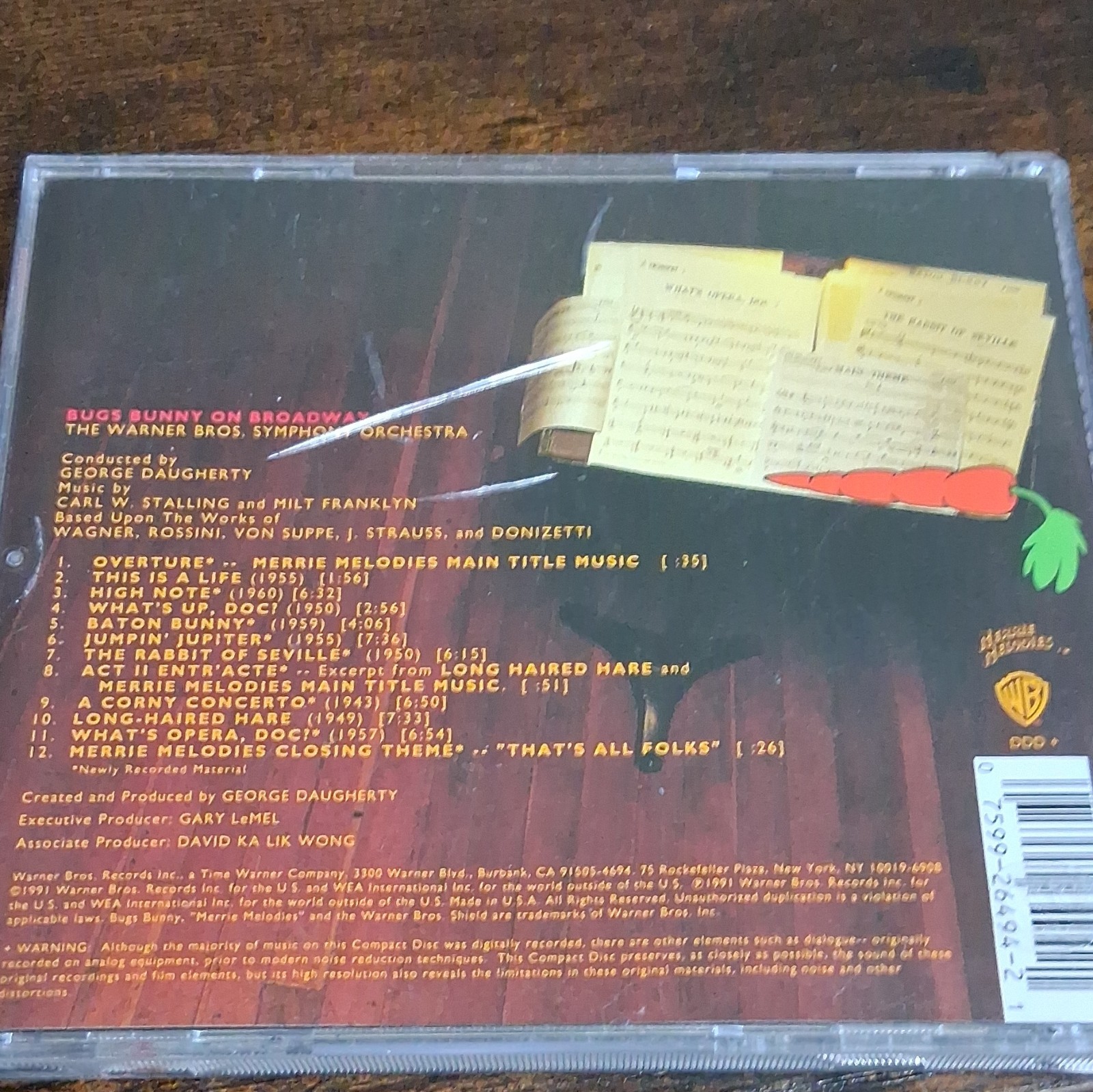 Warner Bros. Symphony Orchestra Bugs Bunny on Broadway CD Original Broadway 1990