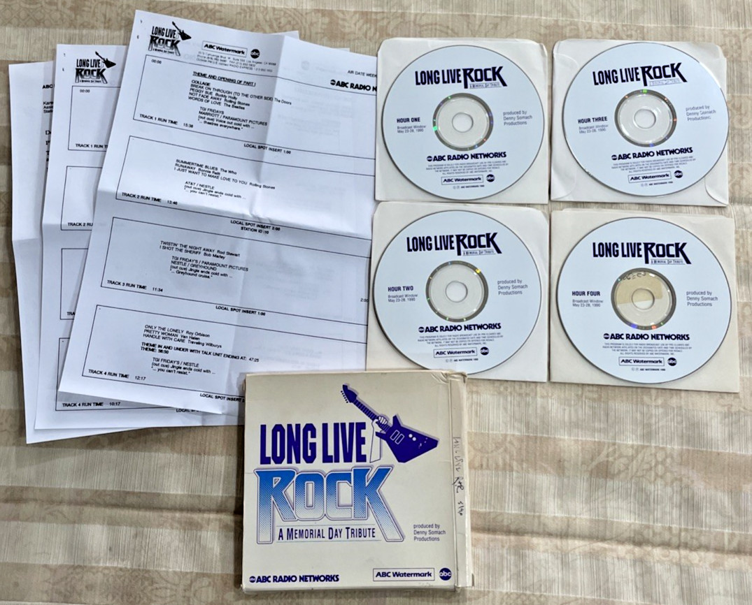 Long Live Rock ABC Radio Networks 4 CD Set in Original Mailer + All Cues – RARE