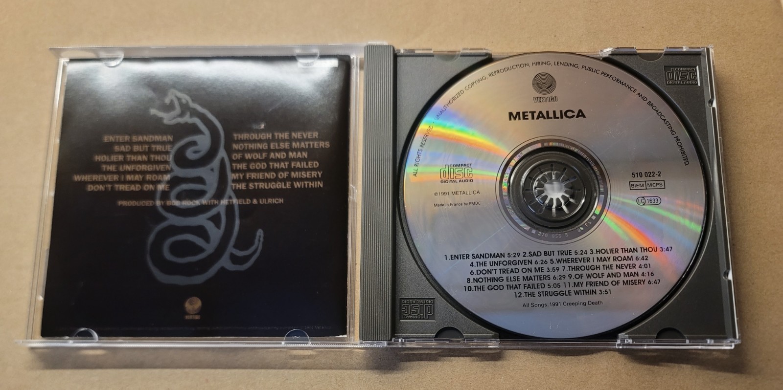 METALLICA – METALLICA THE BLACK ALBUM CD VERTIGO 510 022 2 VG /NM/EX