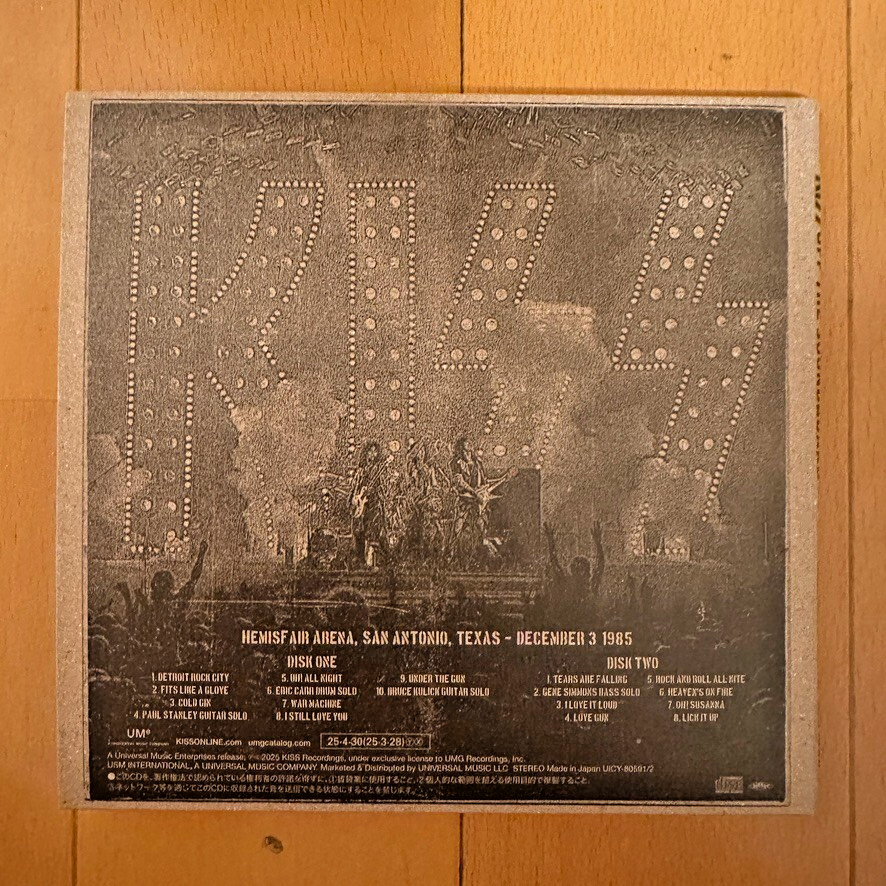 KISS / OFF THE SOUNDBOARD SAN ANTONIO TX.12/3/1985 / SHM-2CD 2025 Universal new