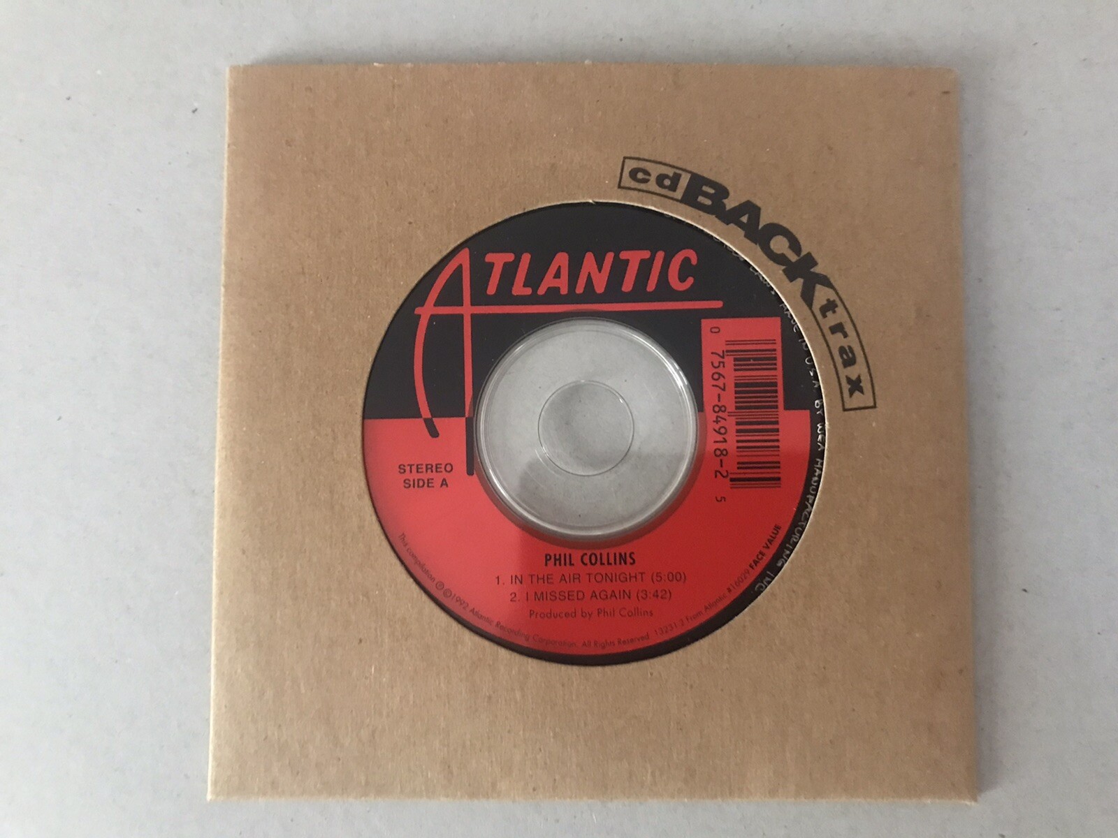 PHIL COLLINS – In The Air Tonight / I Missed Again – CD – Single – *RARE*