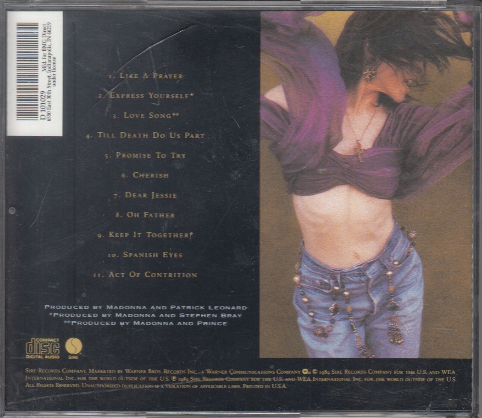 CD – MADONNA: Like A Prayer – Express Yourself / Cherish / Oh Father +