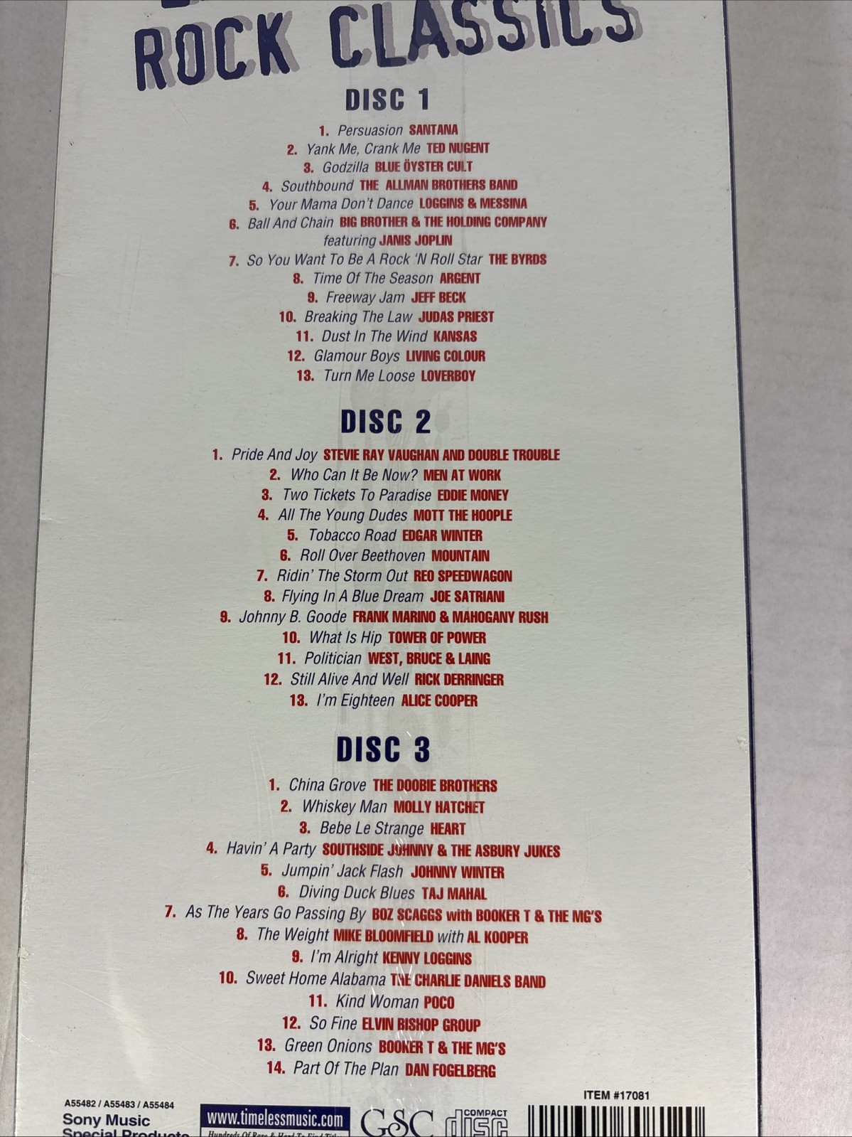 Live Concert Rock Classics [Slipcase] by Various Artists (CD, Aug-2001, 3 Discs