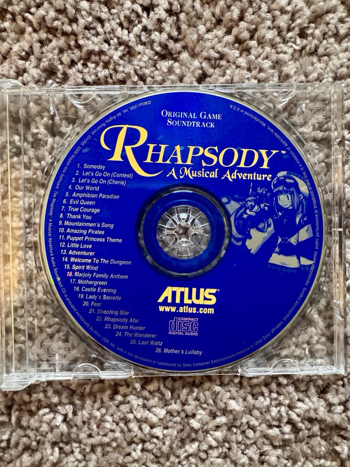RARE Atlus Rhapsody A Musical Adventure Original Game Soundtrack Promo Tested