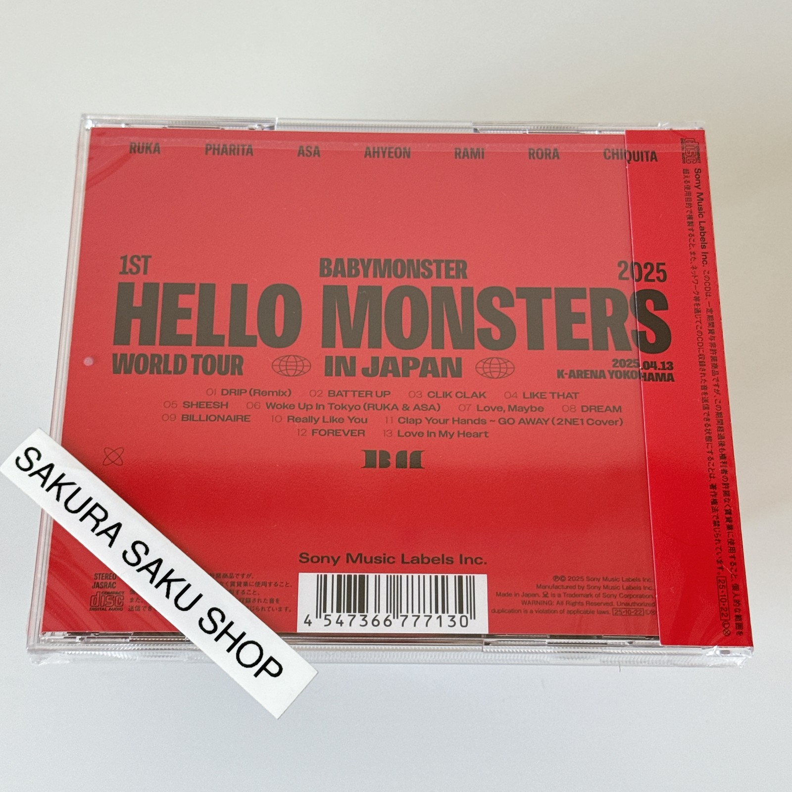 BABYMONSTER HELLO MONSTERS IN JAPAN 2025.04.13 K-ARENA CD Regular Edition