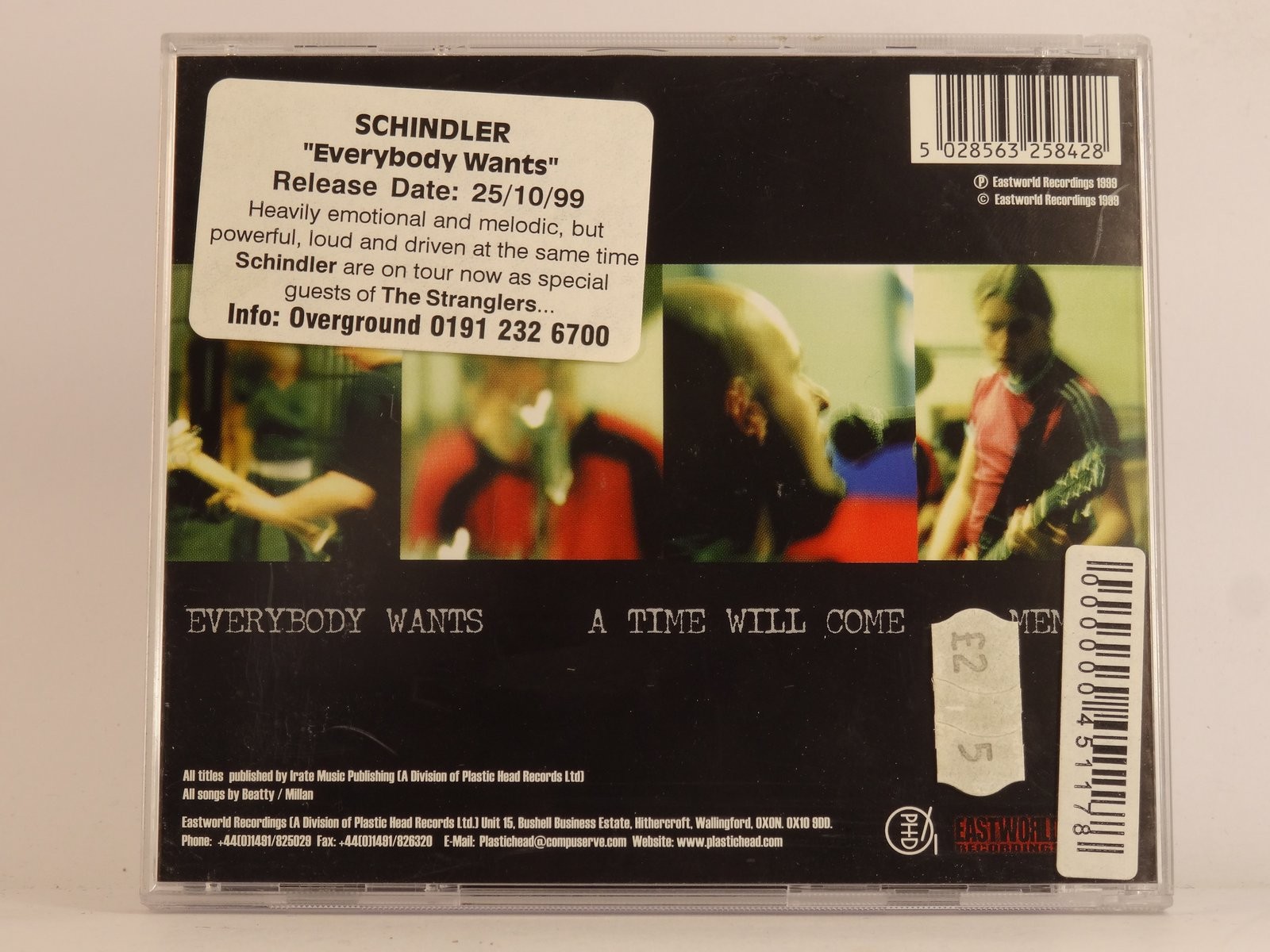 SCHINDLER EVERY WANTS (I60) 3 Track CD Single including Picture Sleeve EASTWORLD