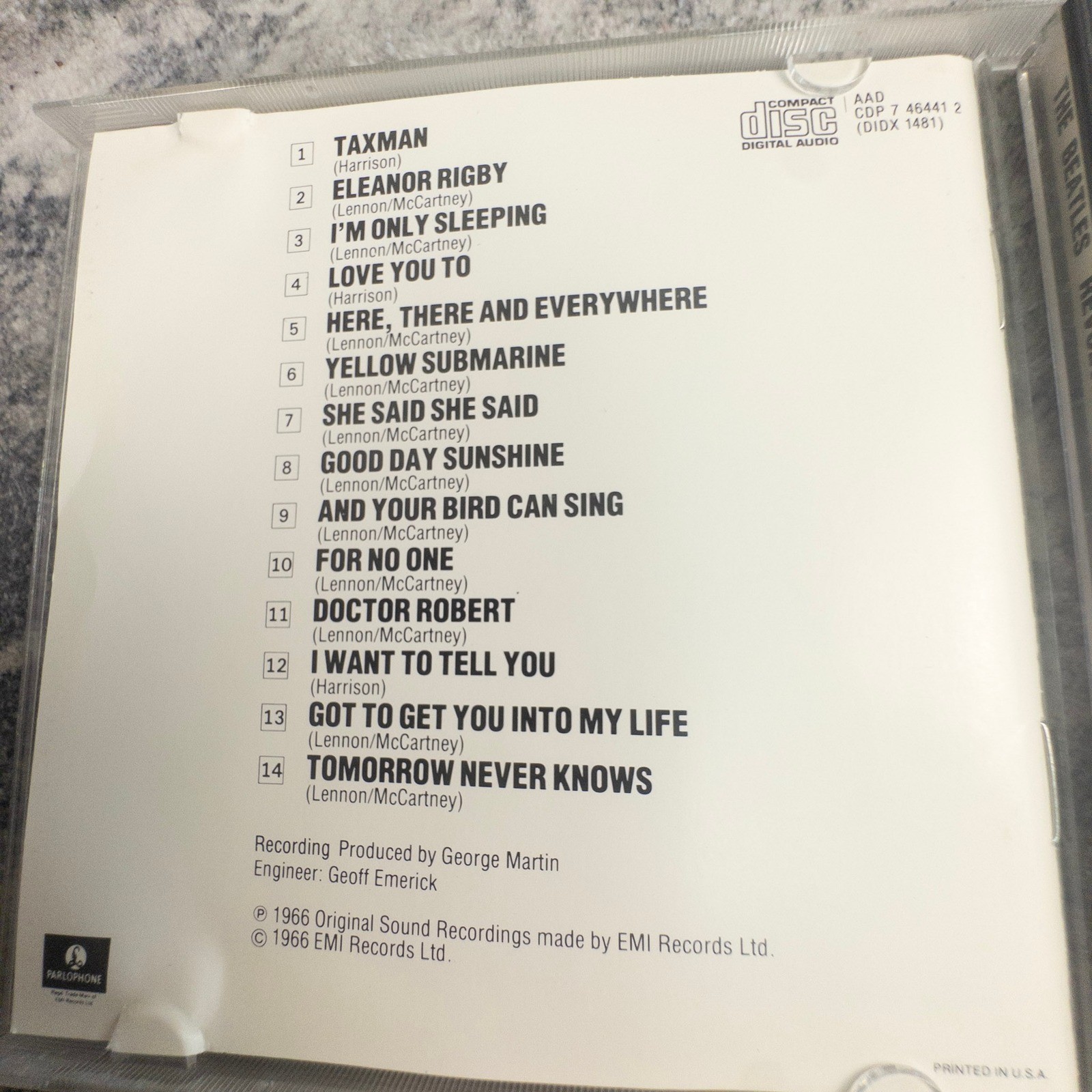 The Beatles Revolver CD Rock Psychedelic Parlophone Lennon McCartney Harrison 66