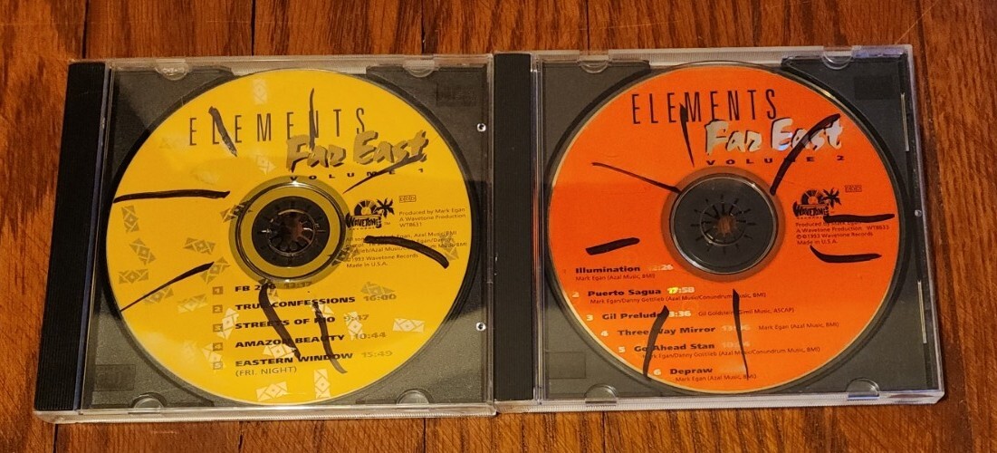 Elements Of The Far East Vol 1 & 2 Discs Only Black Marker On Label Sides Of CDs