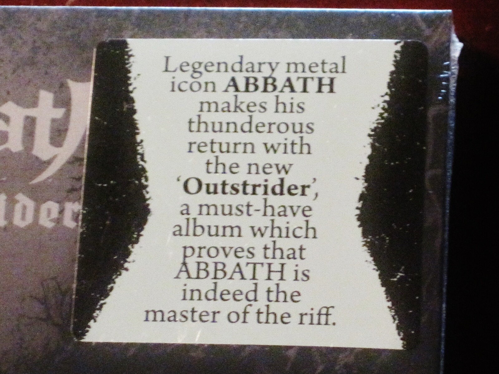 Abbath: Outstrider CD 2019 Immortal Solo Season Of Mist USA SOM 517D Digipak NEW