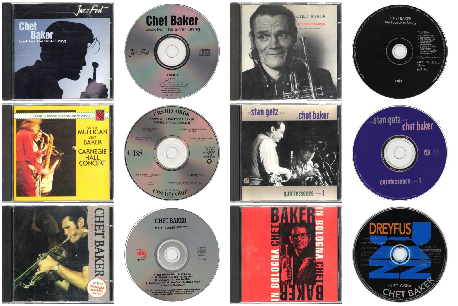 Lot of 6 CHET BAKER Music CDs (Multiple Titles)