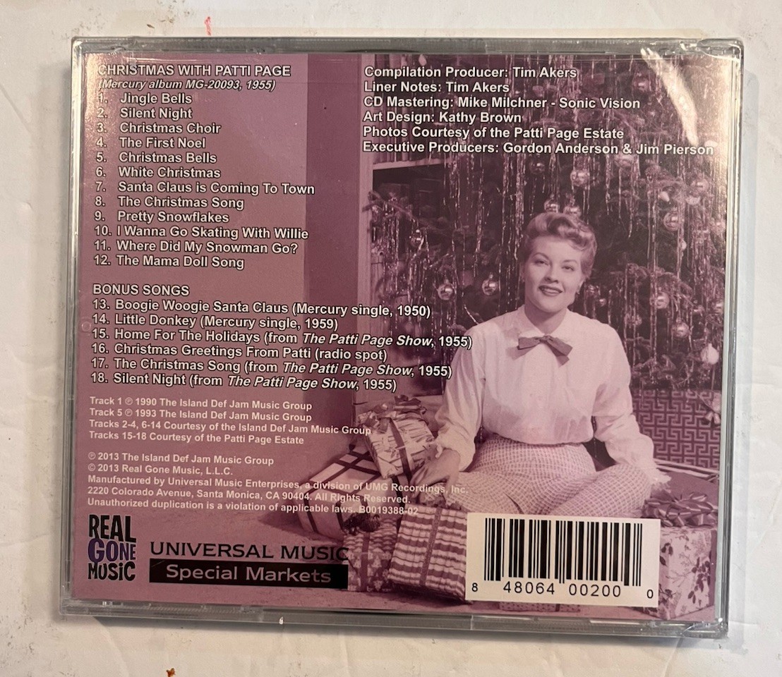 Christmas with Patti Page [Deluxe Edition] (CD, 2013, Real. Gone New Sealed