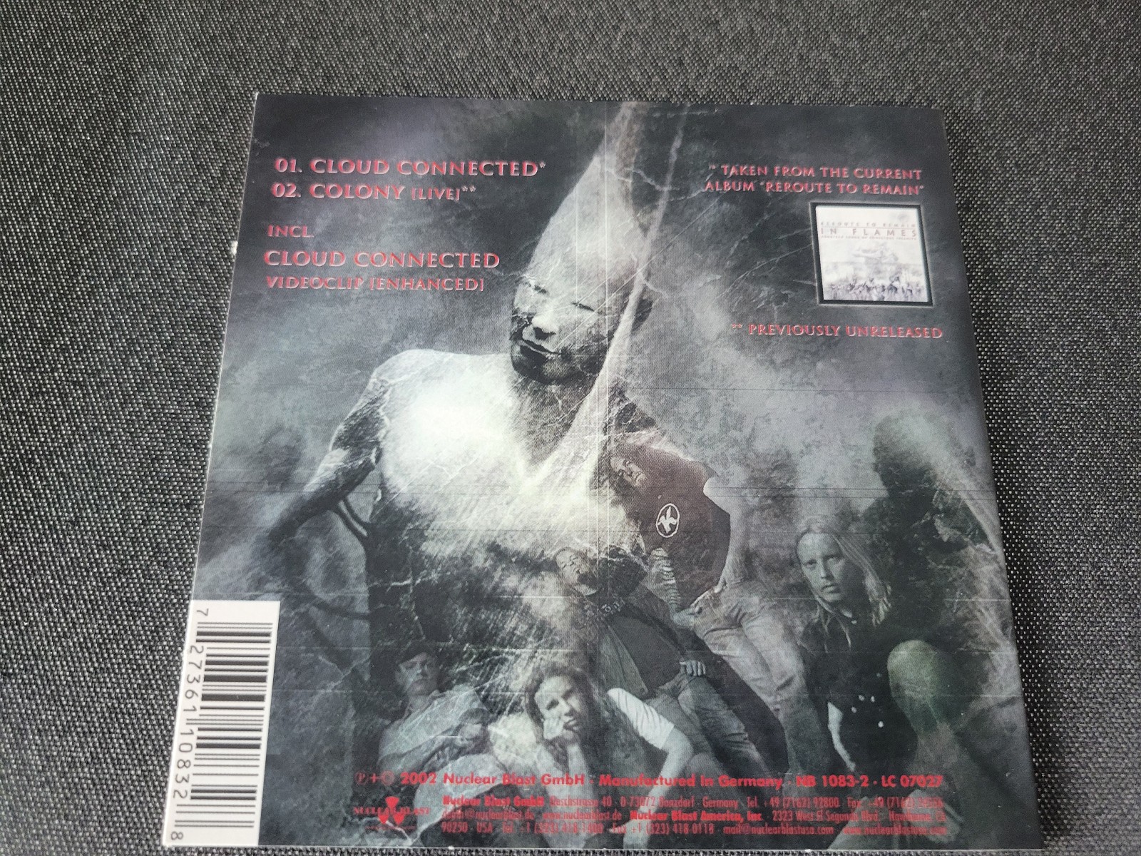 IN FLAMES – Cloud Connected NB 1083-2 RARE Enhanced Cardsleeve 2002 CD Single