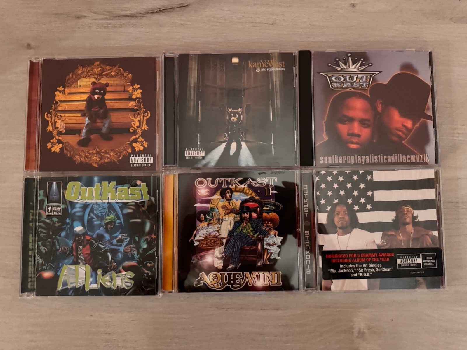 Kanye West & OutKast CD lot College Dropout ATLiens Late Registration Aquemini