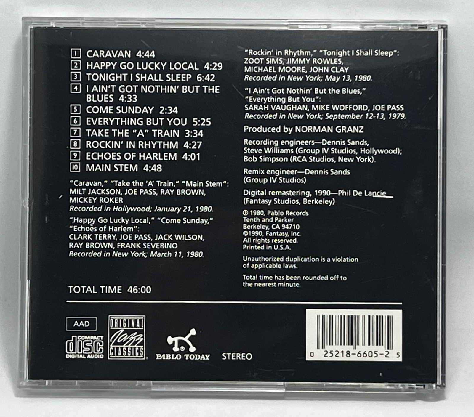 Sarah Vaughan CD A Celebration Of Duke Jazz Album Zoot Sims Vocal 1990 Big Band