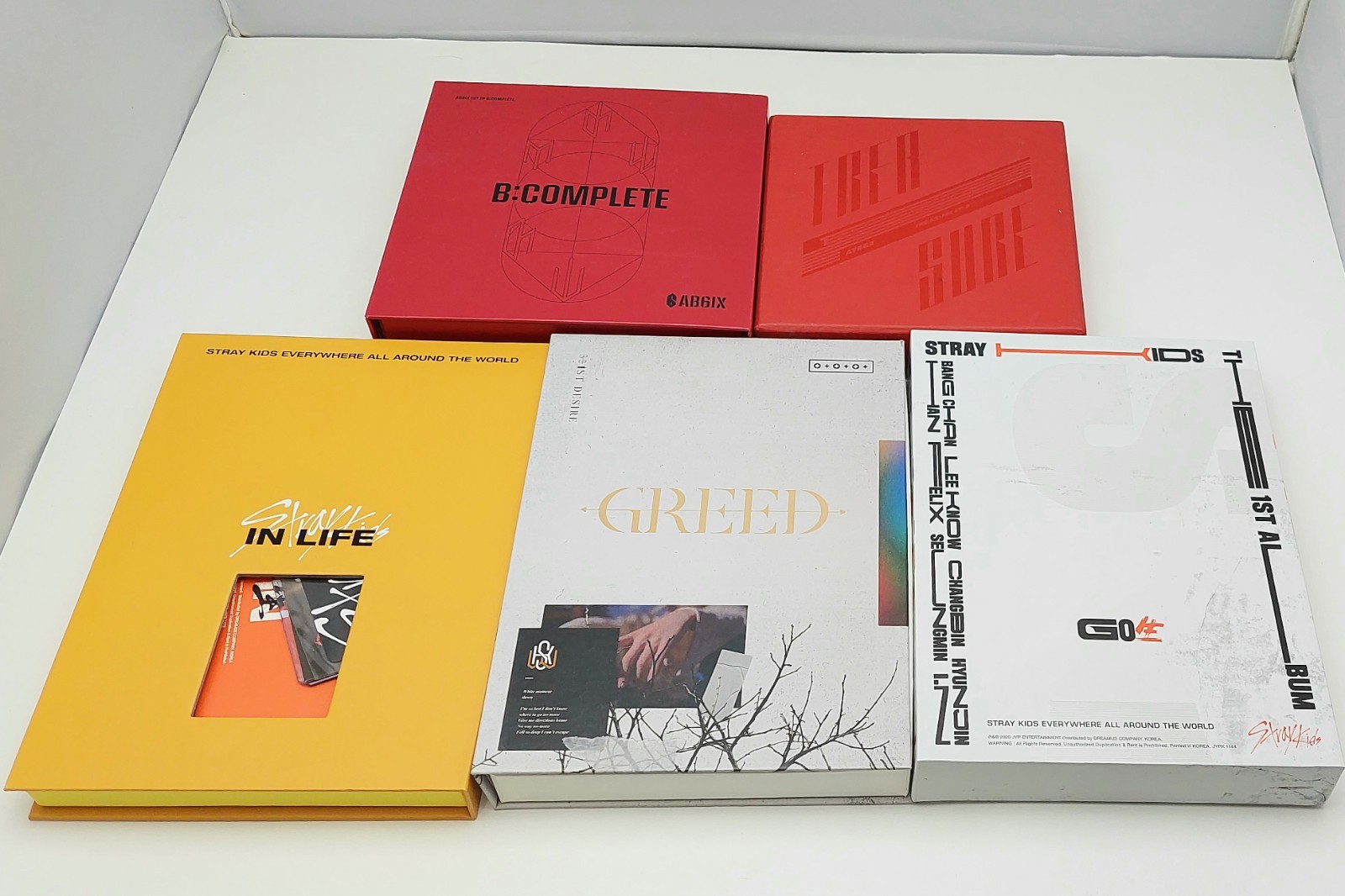 Lot 6 K-Pop Boxed CD Sets Photo Cards Stickers Photo Books Lyric Books
