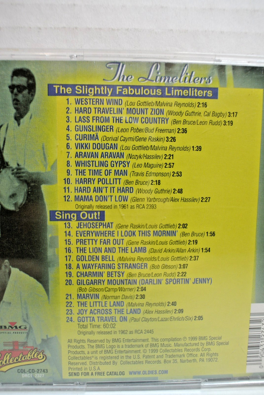 THE LIMELIGHTERS 2 ALBUMS ON 1 CD – SING OUT! & THE SLIGHTLY FABULOUS – FOLK