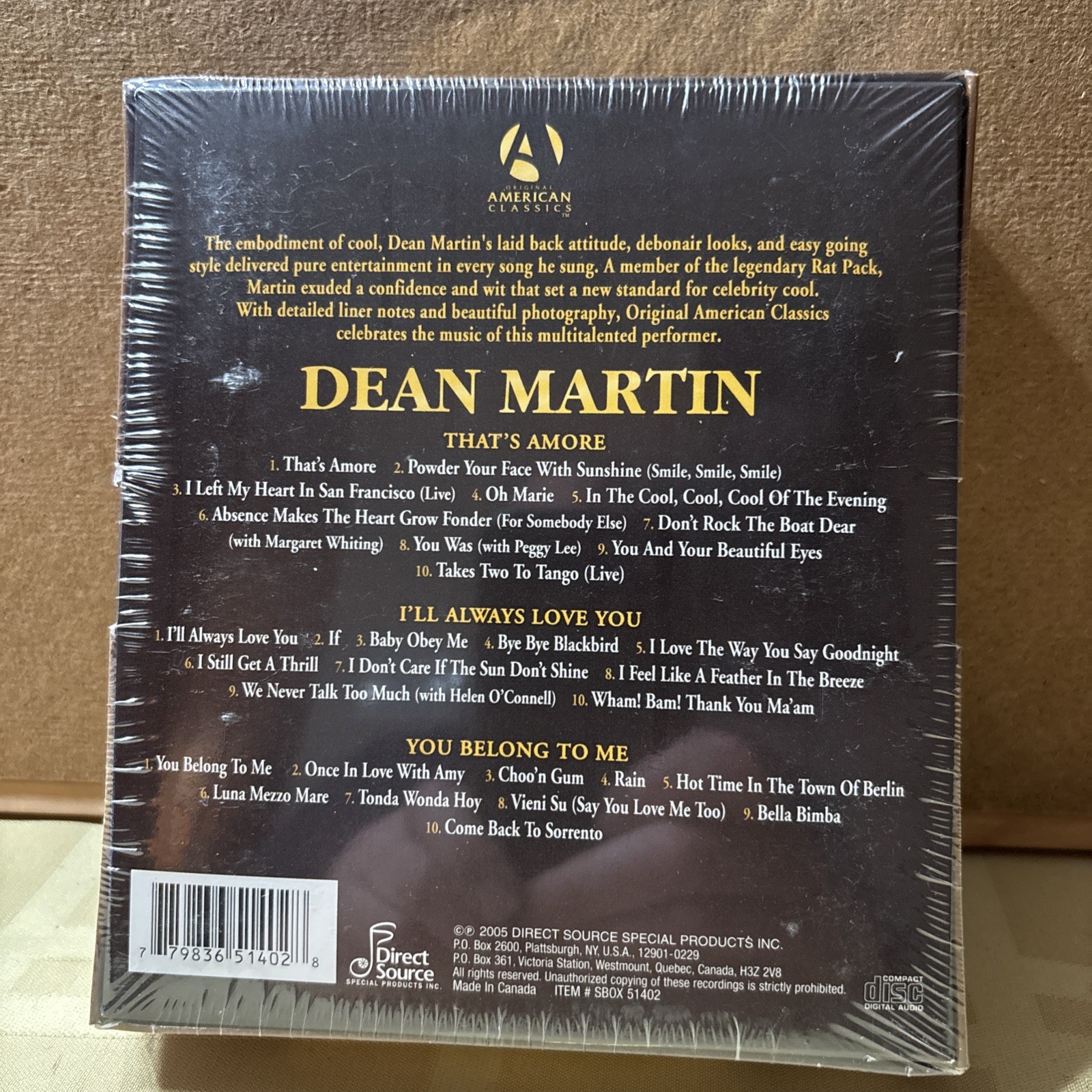 DEAN MARTIN 3 CD Set 2005 Original American Classics -BRAND NEW – Direct Source
