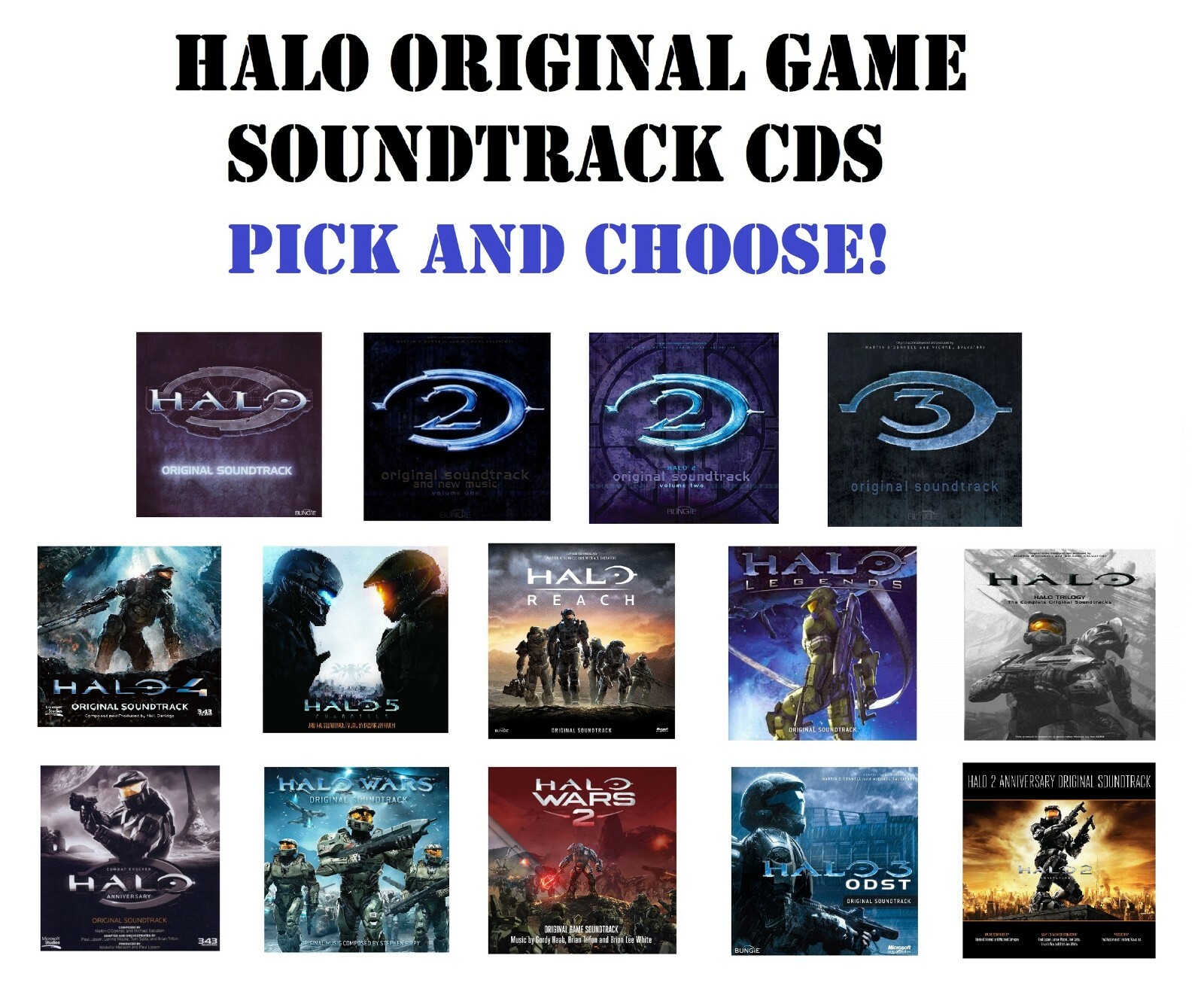 HALO Original Game Soundtrack CDs – Pick and Choose!