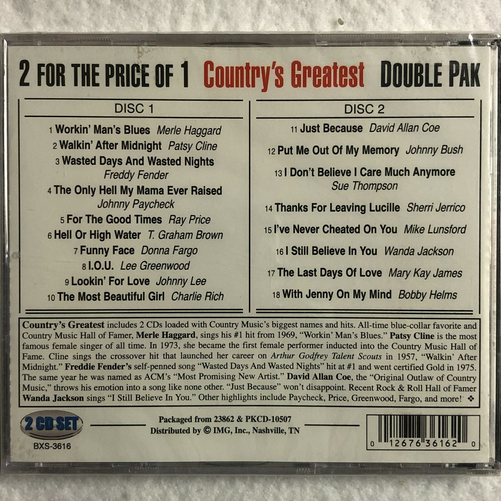 Countrys Greatest Hits CD 2 Disc Set Various Artists Sealed