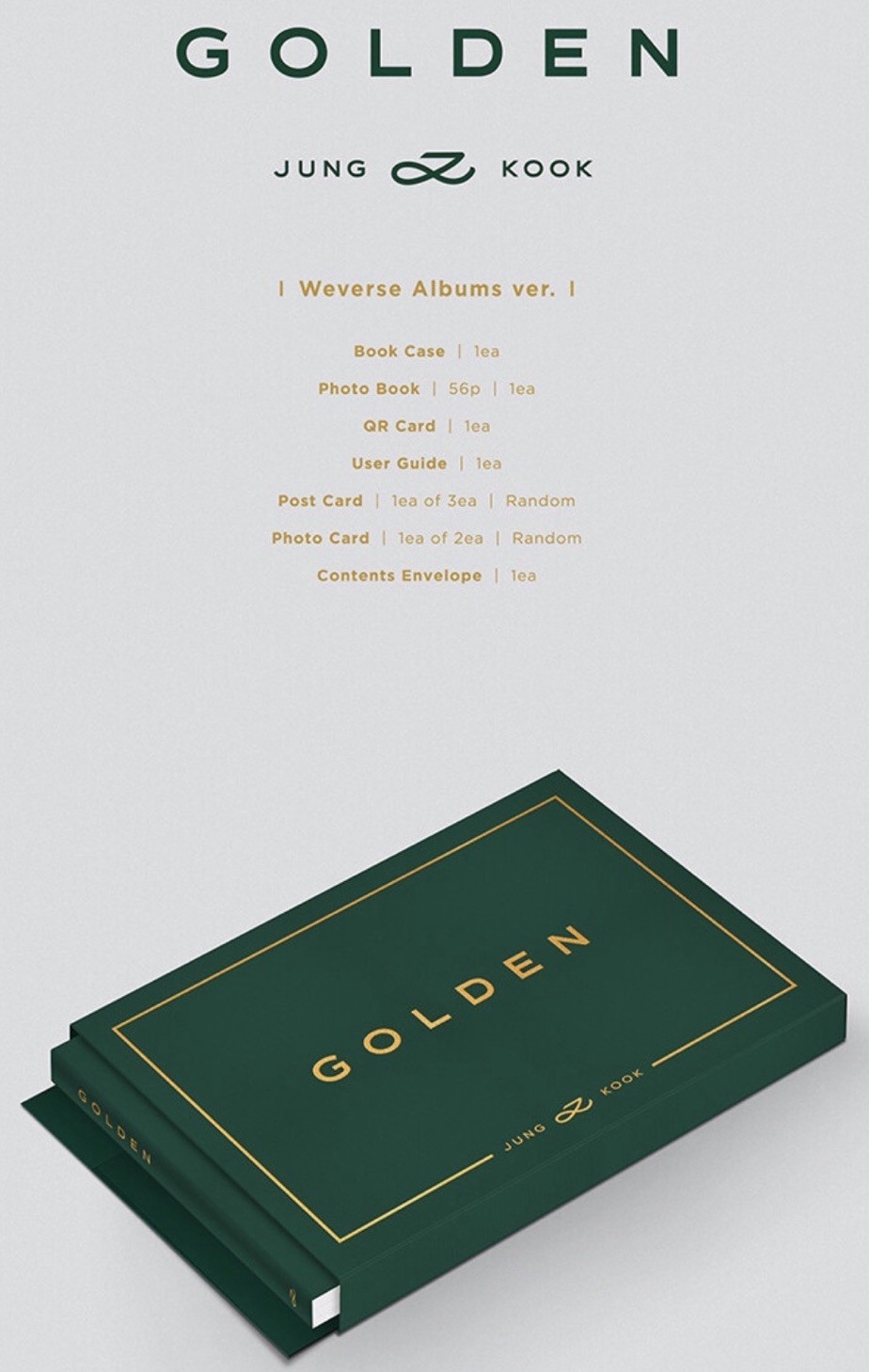 BTS Jungkook GOLDEN 1st Solo Album 4 Version Complete Set Sealed