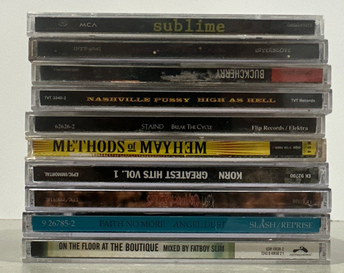 Lot of 10 Rock CDs Sublime BuckCherry Korn ALL PARENTAL ADVISOR EXPLICIT LYRICs