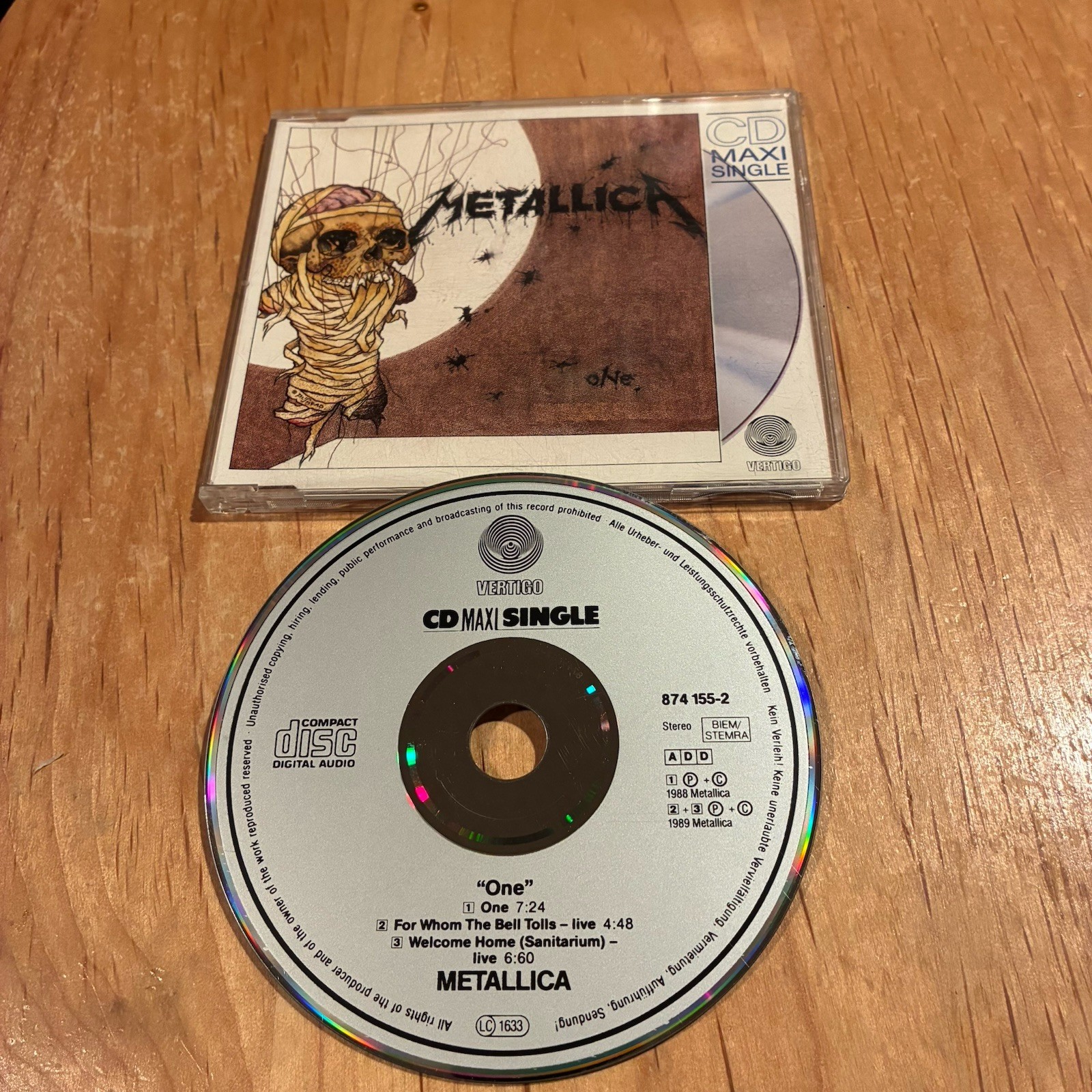 Metallica – One CD 1990 German press megadeth slayer exodus anthrax testament