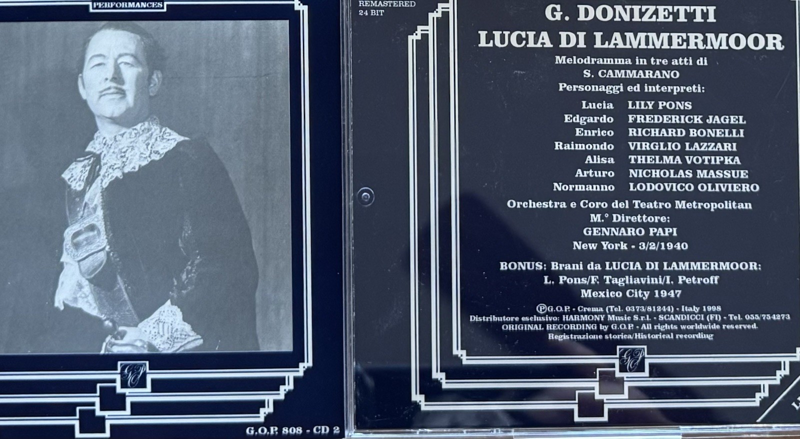 Donizetti—Lucia di Lammermoor (Lily Pons, Met 1940 +hlts Mexico City). 2CD