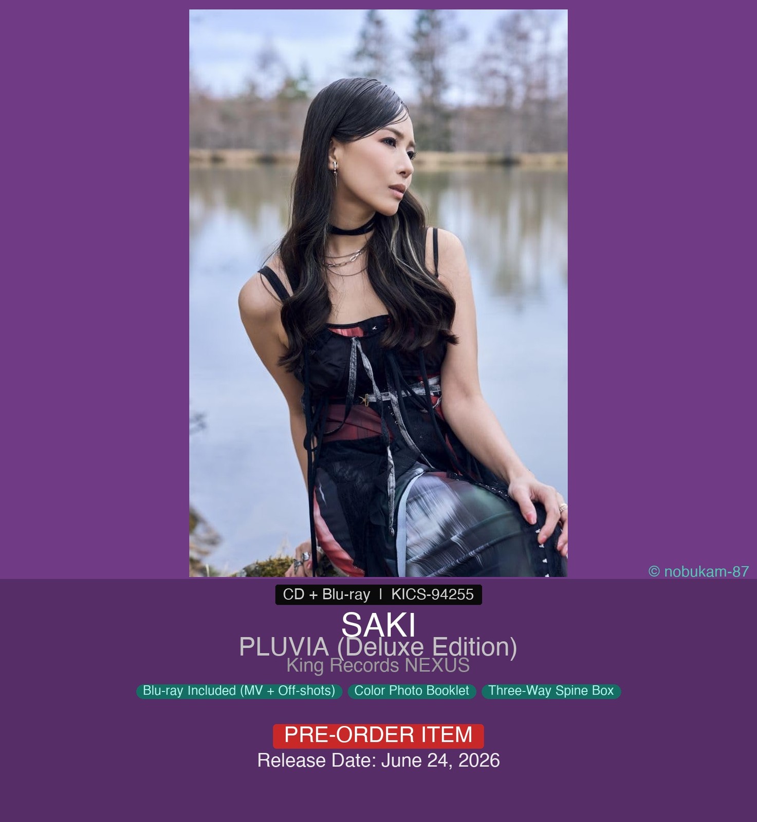 SAKI PLUVIA Deluxe Edition CD Blu-ray Photobook Japan KICS-94255 Pre-Order