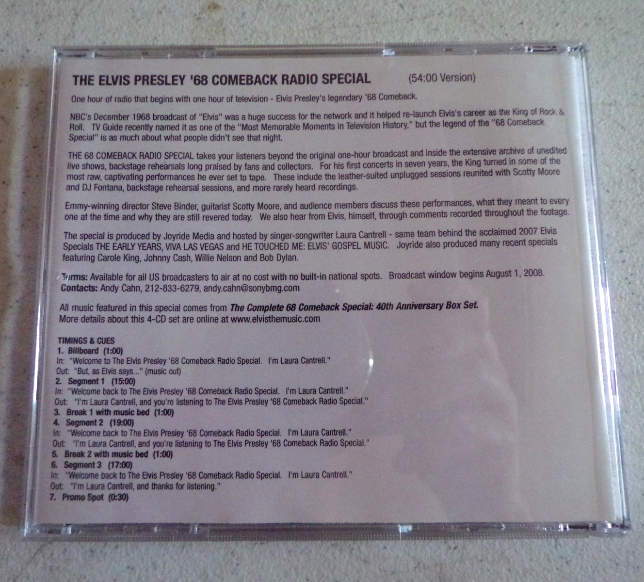 Elvis ’68 Comeback Radio Special 54 Min Edition CD