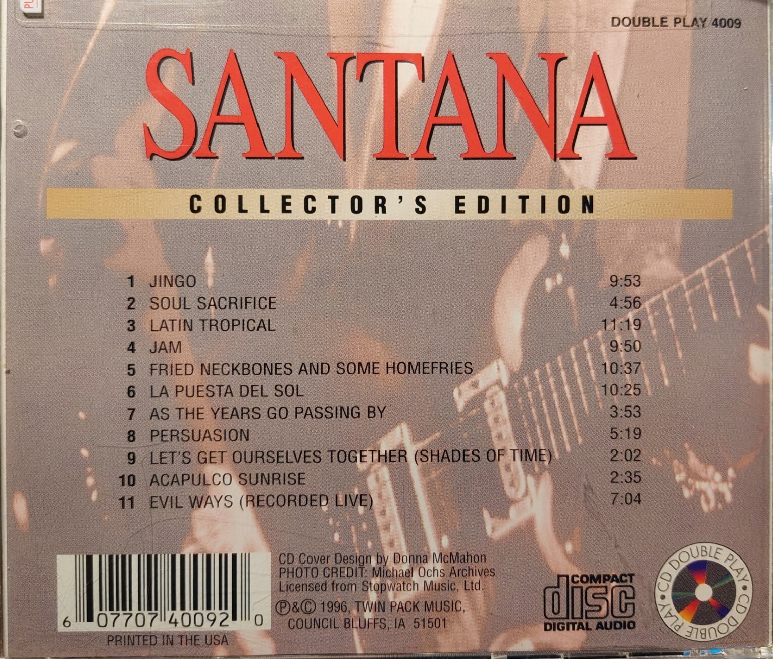 Santana : “Golden Classics” – “Double Play” – Audio CD