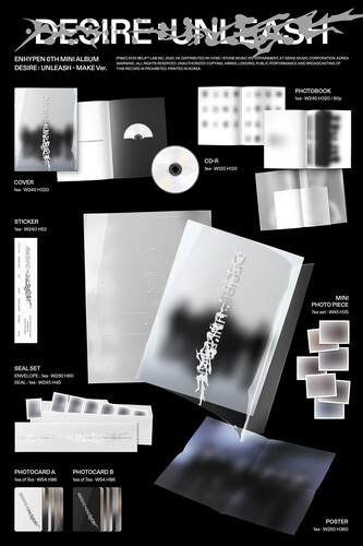 ENHYPEN – Desire : Unleash [make Ver.] [New CD] Photo Book, Photos, Poster, Stic