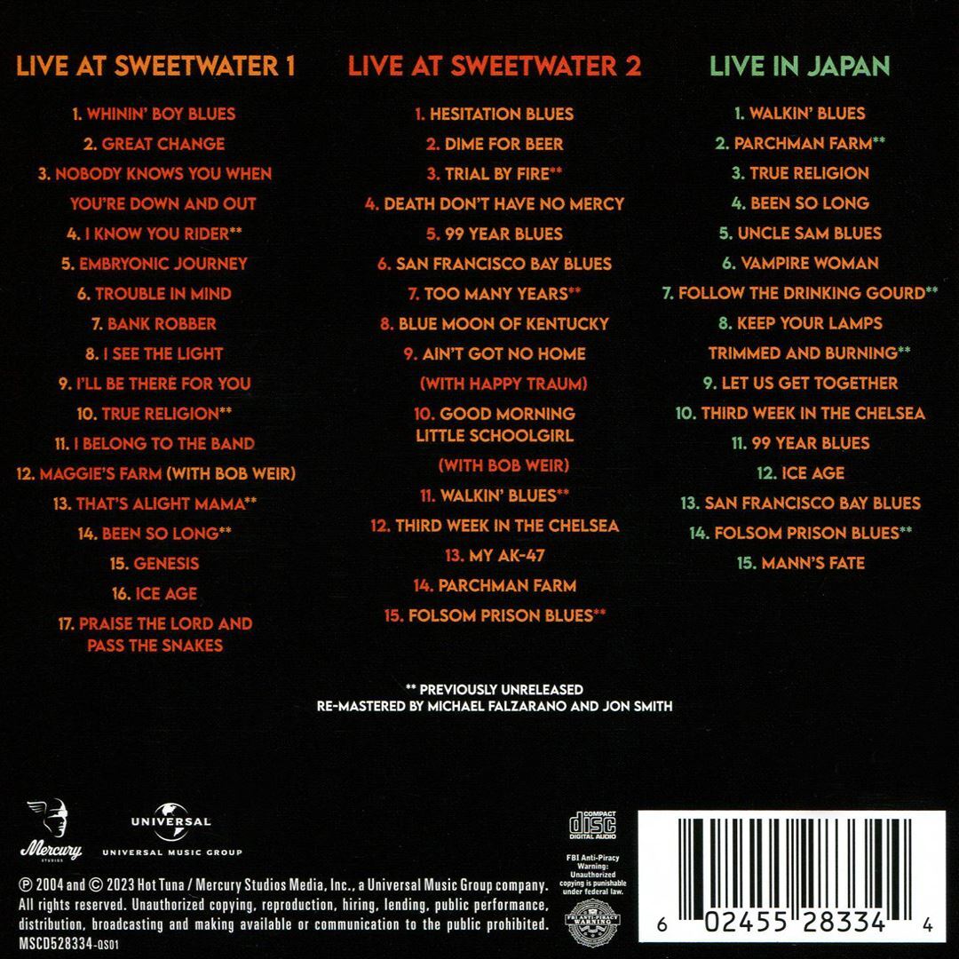 HOT TUNA 3 CD COLLECTION NEW CD