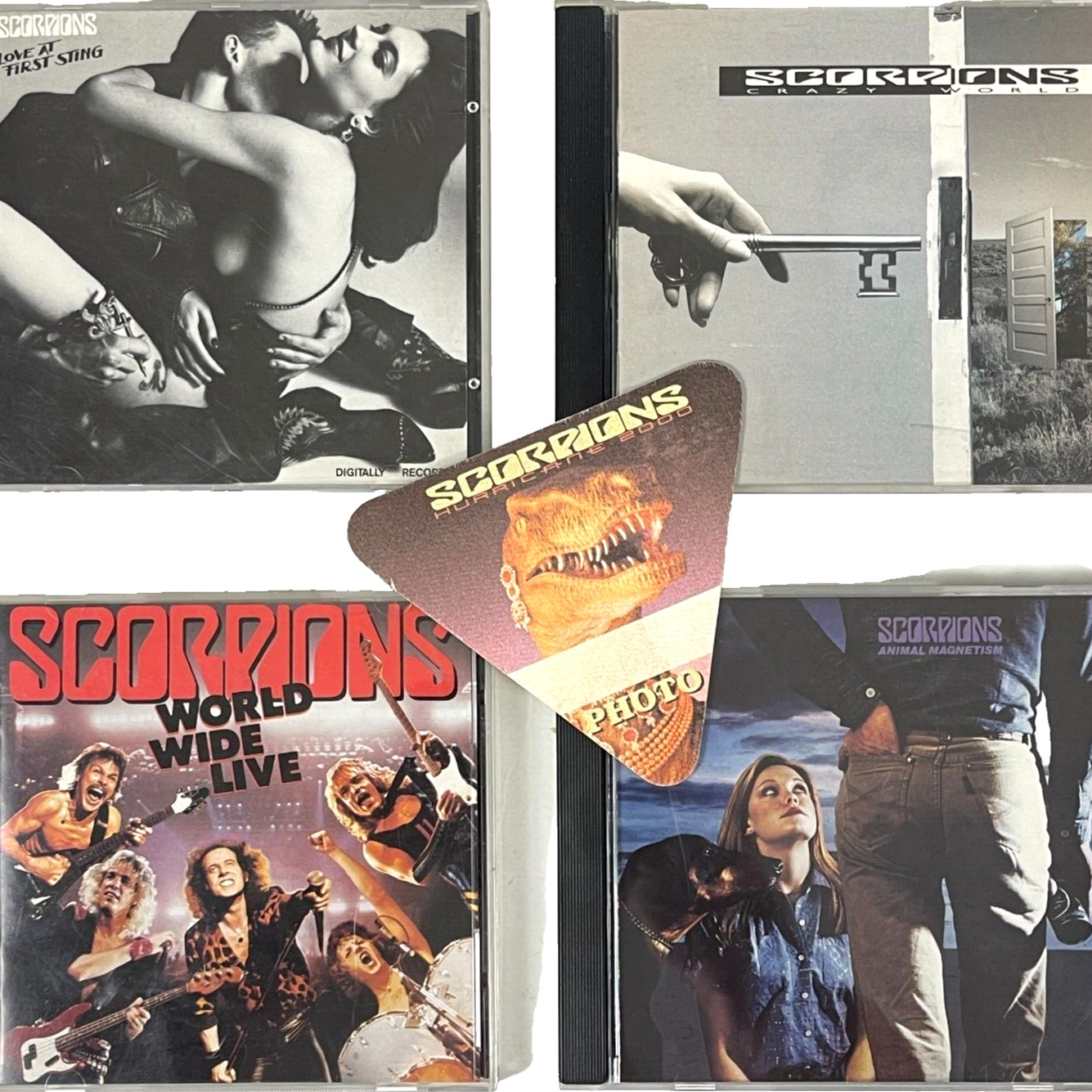 Scorpions 4 CD + 2k Concert Photo Pass Lot Magnetism Love Sting World Live Crazy