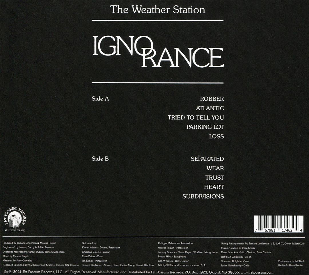 THE WEATHER STATION IGNORANCE NEW CD