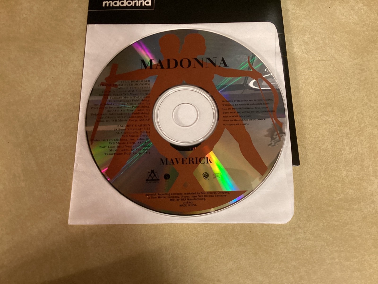 Madonna – I’ll Remember – Theme from With Honors [SINGLE CD] (1994, Maverick)