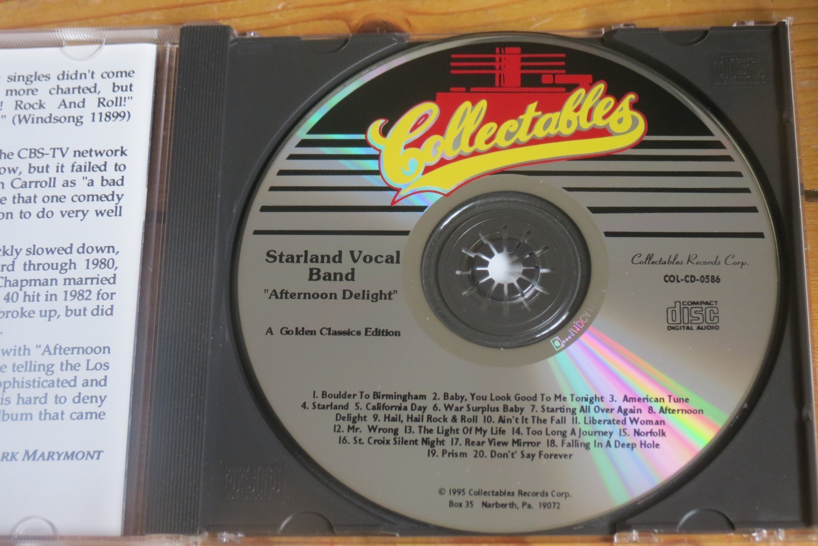 STARLAND VOCAL BAND – Afternoon Delight – 2 albums on 1 CD – Rear View Mirror