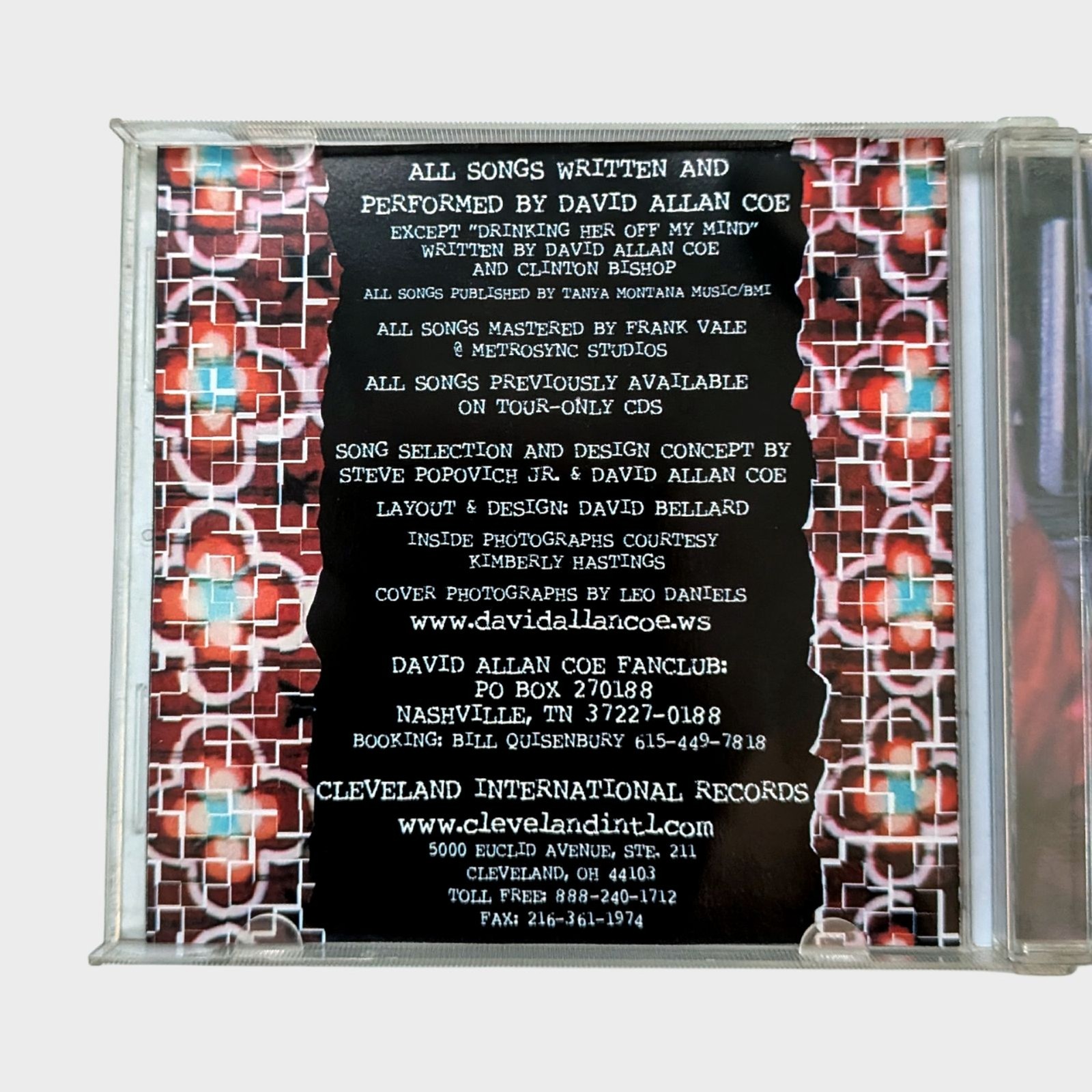 Songwriter of the Tear David Allan Coe CD 2001 Vintage Country Outlaw Music