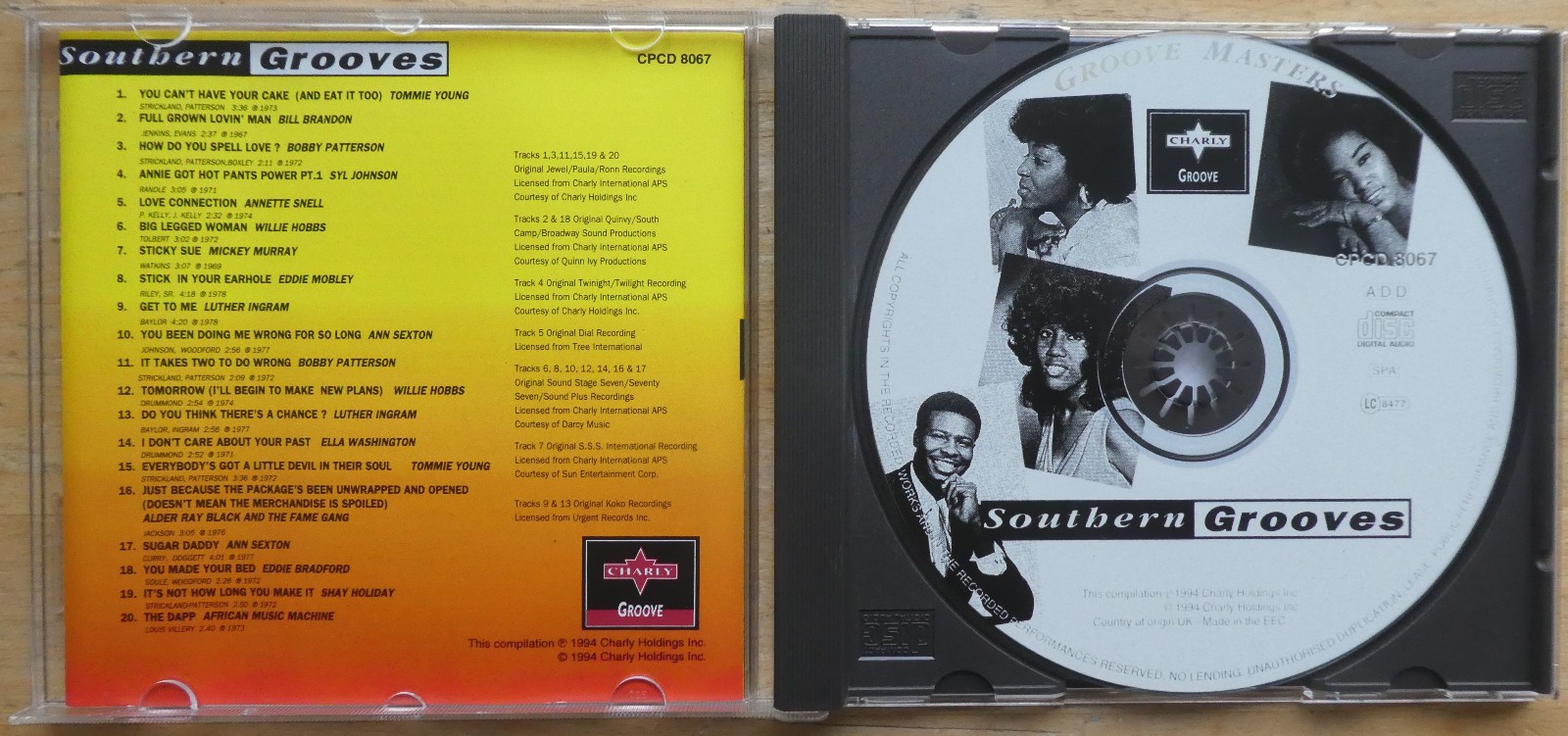 VARIOUS – SOUTHERN GROOVES – UK CHARLY (1994) SYL JOHNSON, LUTHER INGRAM++ NM