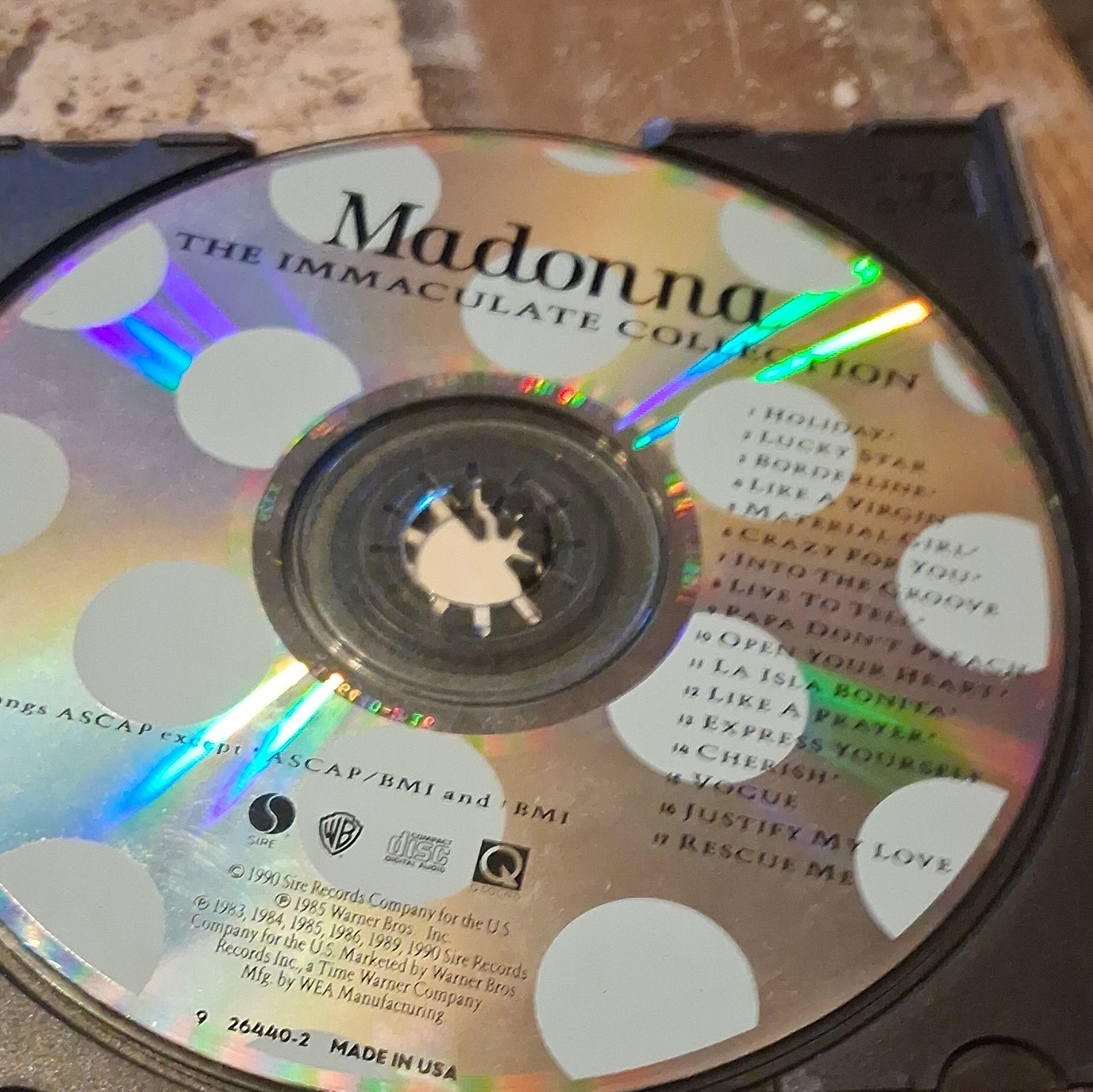 Madonna The Immaculate Collection CD Album Sire 1990 Pop 26440-2 Jewel Case