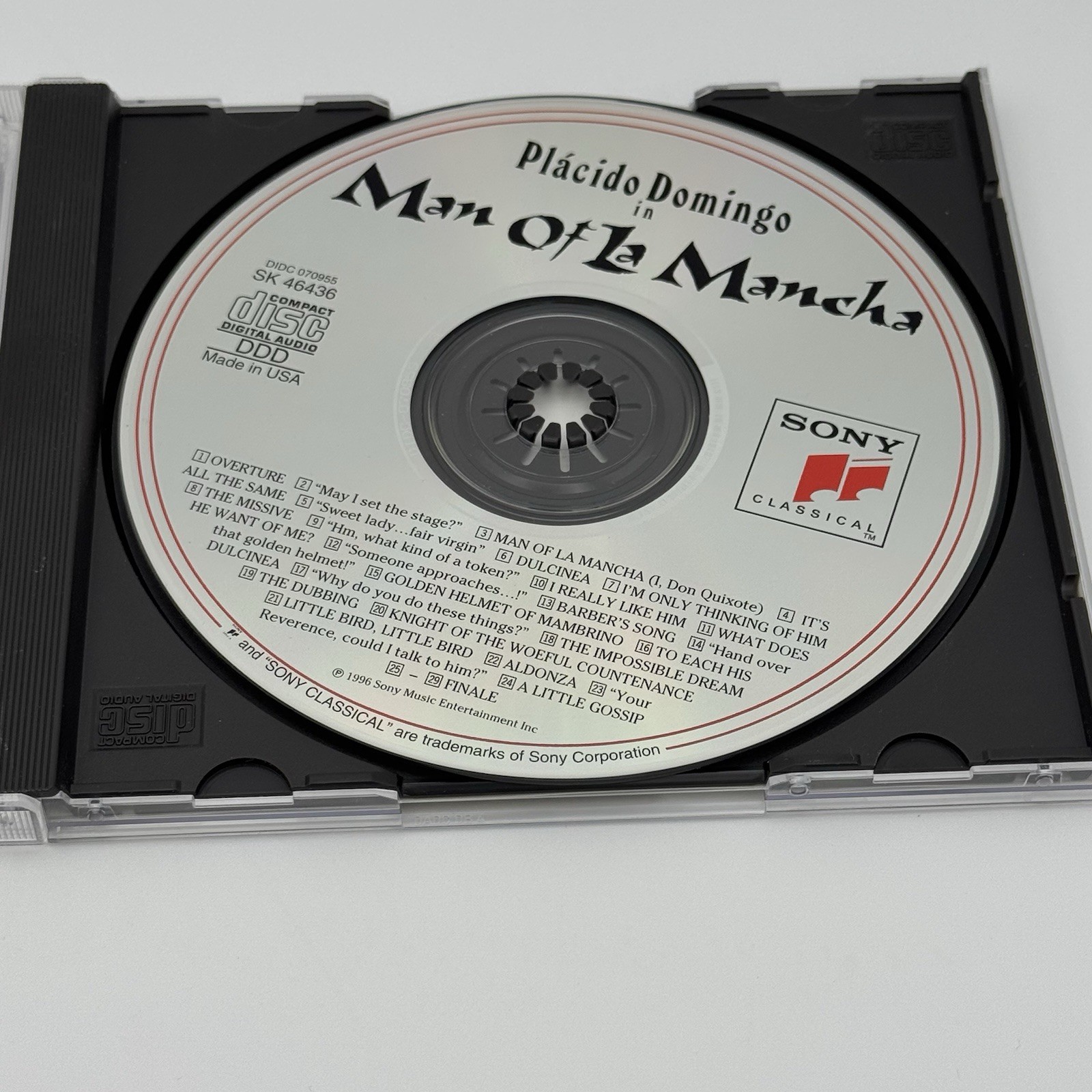 Leigh: Man of La Mancha by Plácido Domingo 1996 (Tenor Vocals) (CD) VGC