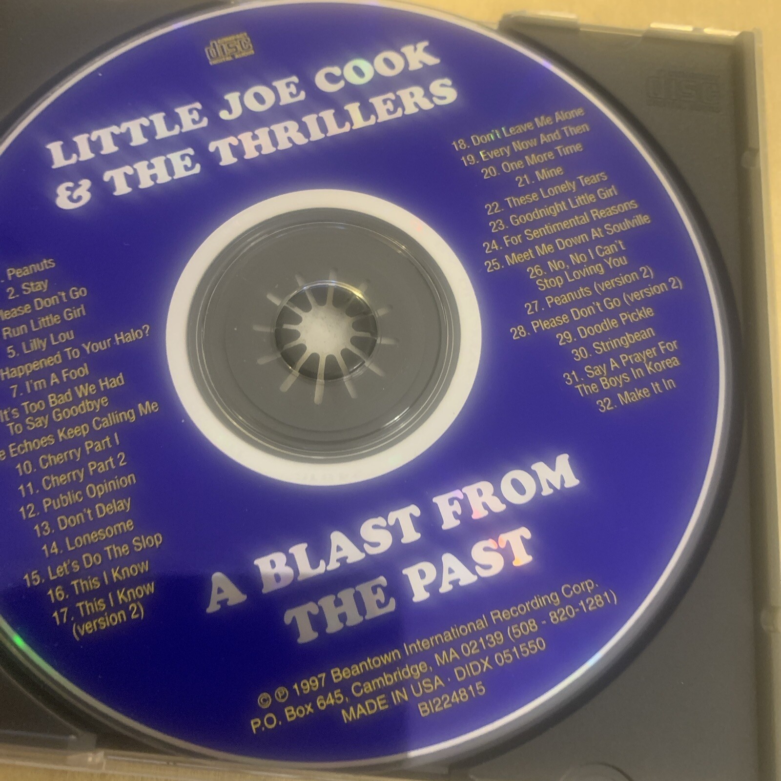 Little Joe Cook & The Thrillers CD Peanuts A Blast From The Past 32 Tracks RARE