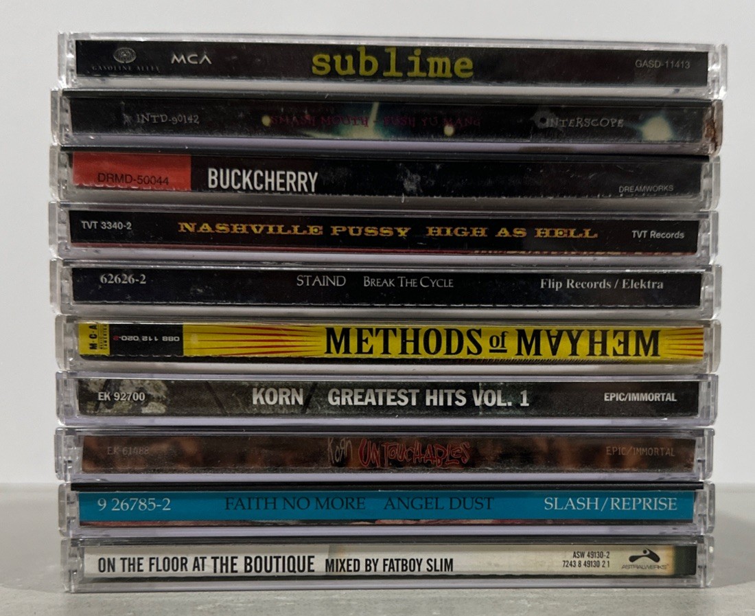 Lot of 10 Rock CDs Sublime BuckCherry Korn ALL PARENTAL ADVISOR EXPLICIT LYRICs